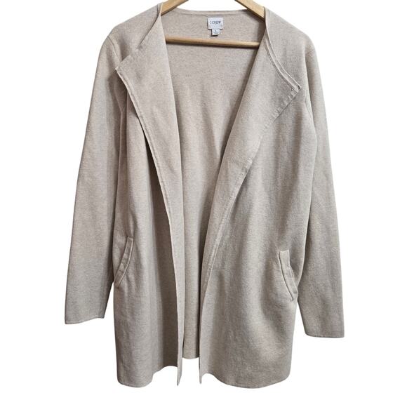 J.Crew Women Minimalist Coastal Cozy Open Front Vanessa Duster Cardigan Coat L - Picture 1 of 9